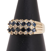 K18YG イエローゴールド サファイア1.00ct ダイヤ0.08ct リング 指輪 レディース 15号 【中古】